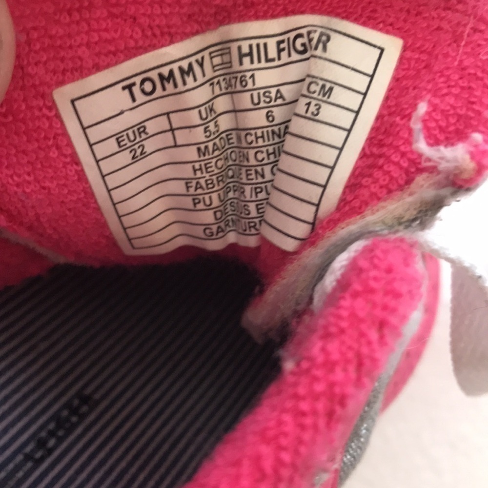 Tommy Hilfiger Pink & Silver Lace-Up Sneakers Toddler Girls Size 6 - Picture 9 of 9